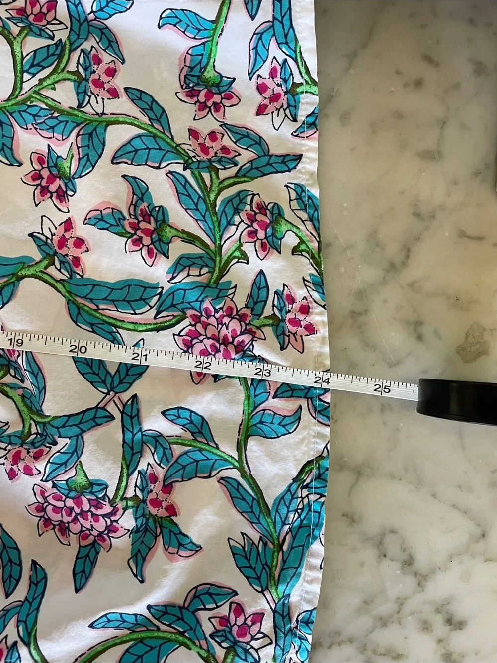 J. CREW Puff Sleeve White Smocked Floral Blouse with Teal & Pink Print XL